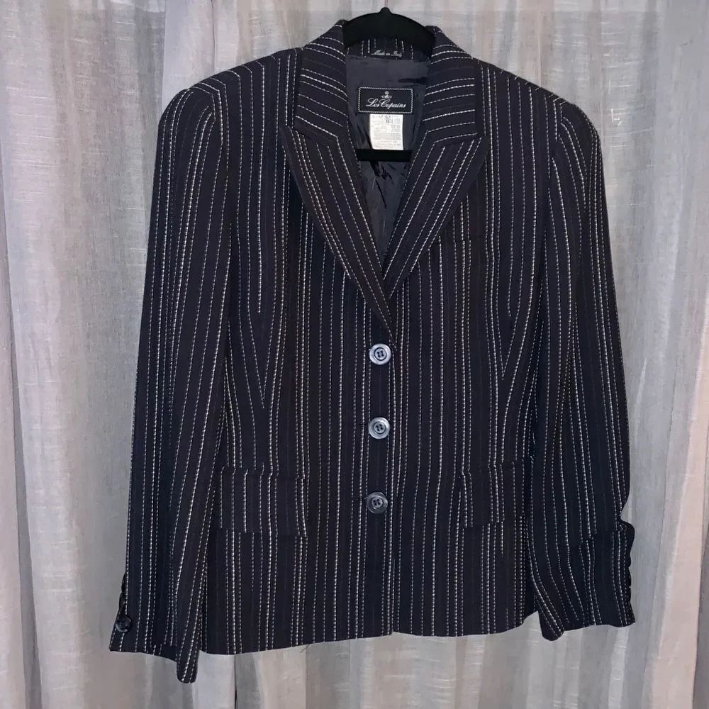 Les Copains Italy Navy and White Blazer